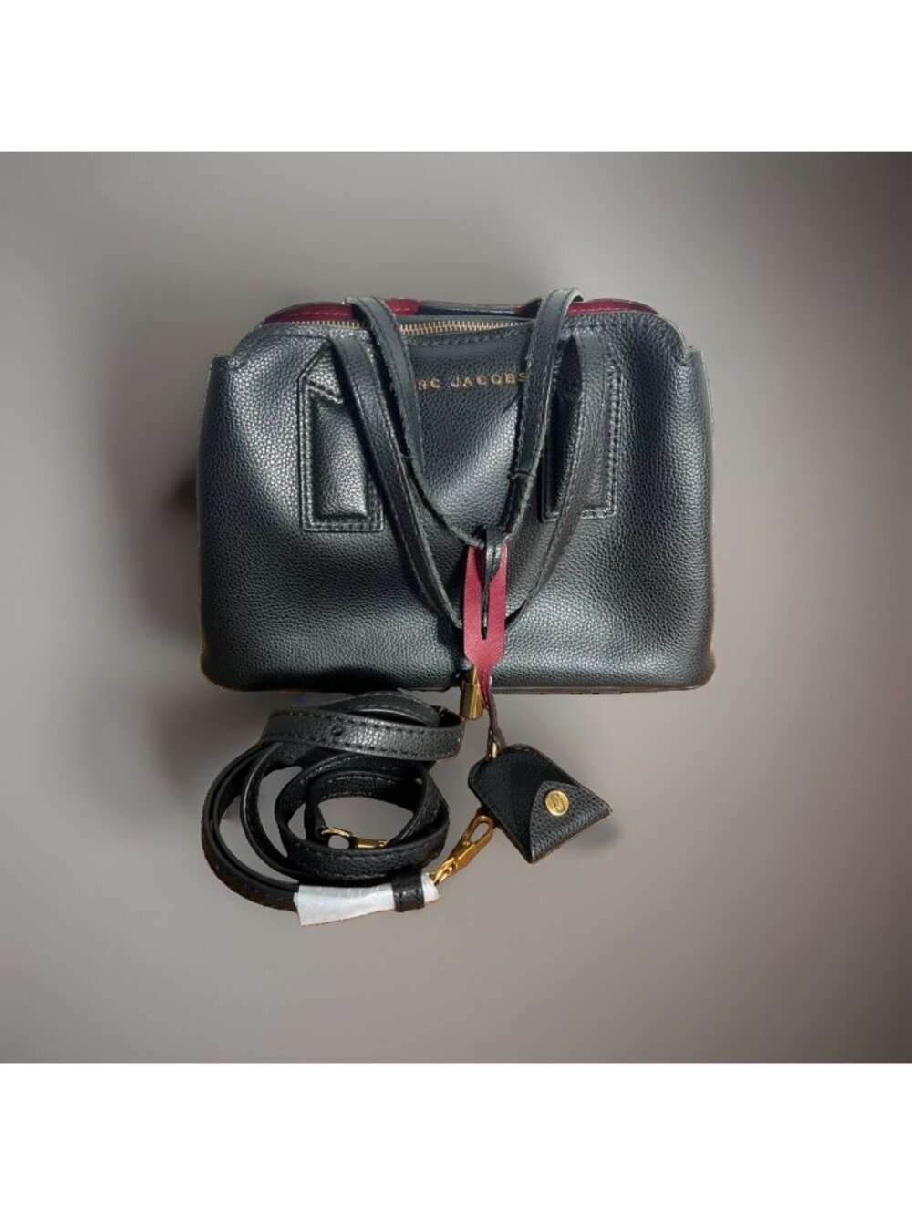 MARC JACOBS The Editor 29 Black Leather Tote Bag Cross Body Strap Authentic